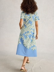 White Stuff Blue Rua Jersey Shirt Dress - Image 2 of 6