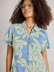 White Stuff Blue Rua Jersey Shirt Dress - Image 3 of 6