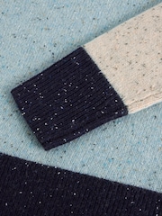 White Stuff Blue Colourblock Nep Jumper - Image 6 of 6