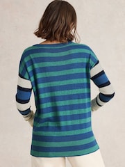 White Stuff Blue Olive Stripe Jumper - Image 2 of 6