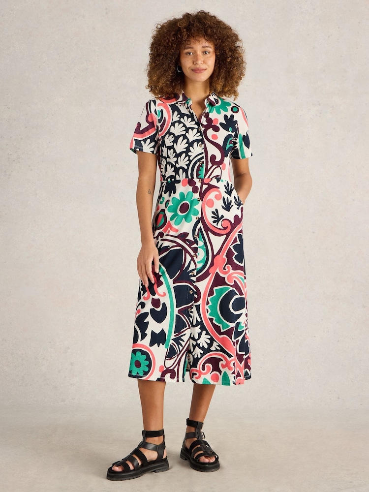 White Stuff Black Rua Jersey Shirt Dress - Image 1 of 6