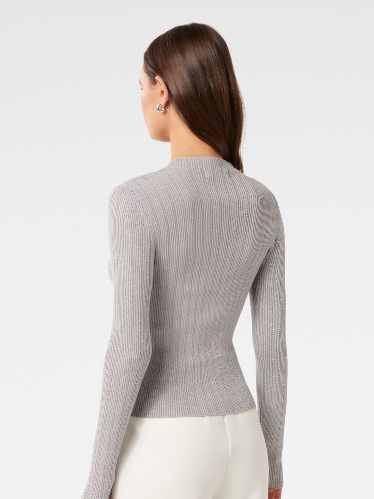 Forever New Silver Steph Embellished Knit Top - Image 2 of 5
