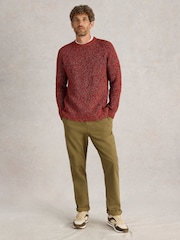 White Stuff Red Rye Twisted Crew Neck Jumper - Image 1 of 6