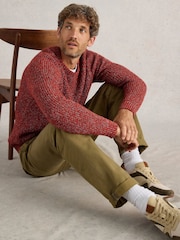 White Stuff Red Rye Twisted Crew Neck Jumper - Image 3 of 6