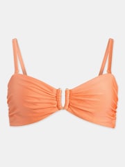 Mint Velvet Coral Pink Bandeau Hardware Bikini Top - Image 5 of 6