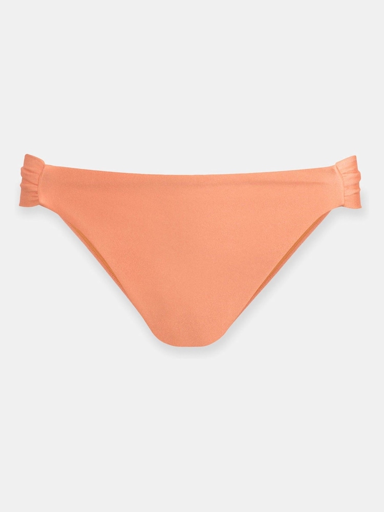 Mint Velvet Coral Pink High Waisted Ruched Side Bikini Briefs - Image 5 of 5
