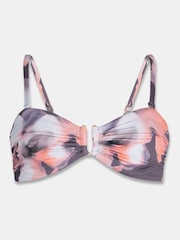 Mint Velvet Coral/Purple Hardware Bandeau Italian Fabric Bikini Top - Image 5 of 5