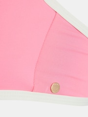 Mint Velvet Pink/White Italian Fabric Tipped Padded Bandeau Bikini Top - Image 2 of 3