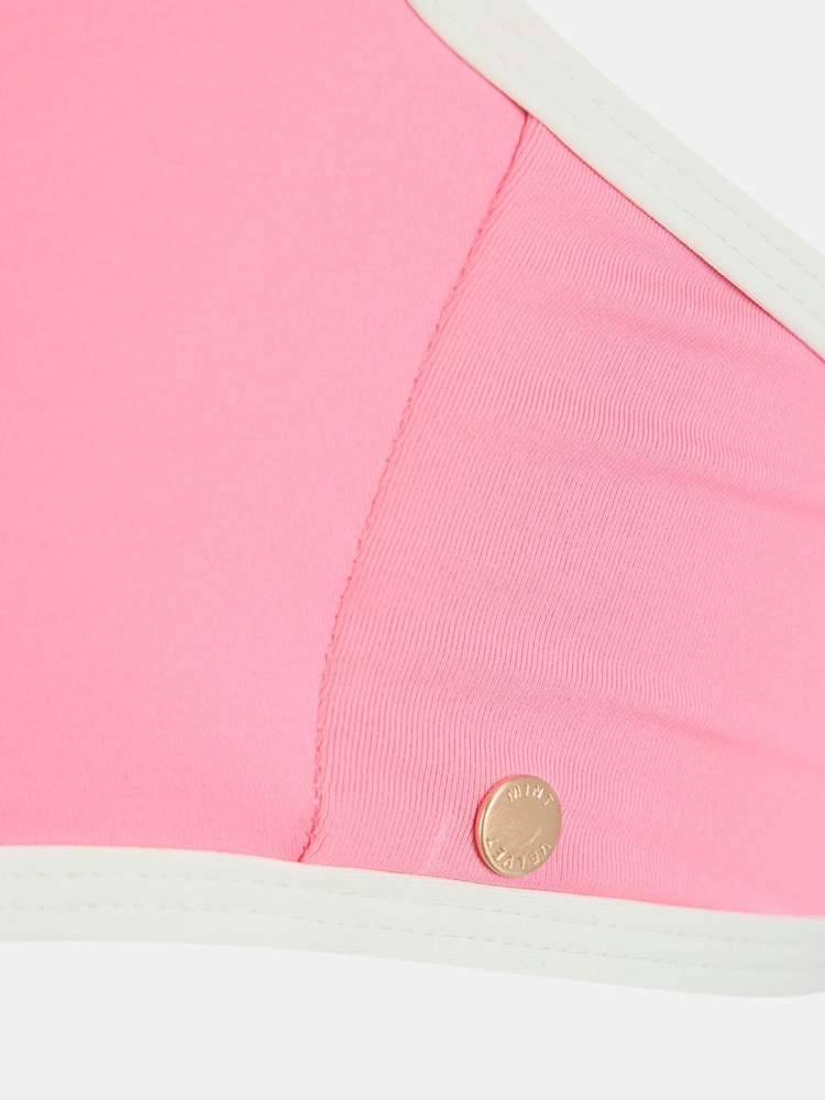 Mint Velvet Pink/White Italian Fabric Tipped Padded Bandeau Bikini Top - Image 2 of 3 Mint Velvet Pink/White Italian Fabric Tipped Padded Bandeau Bikini Top - Image 2 of 3