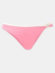 Mint Velvet Pink/White High Leg Hardware Tipped Bikini Briefs - Image 1 of 2