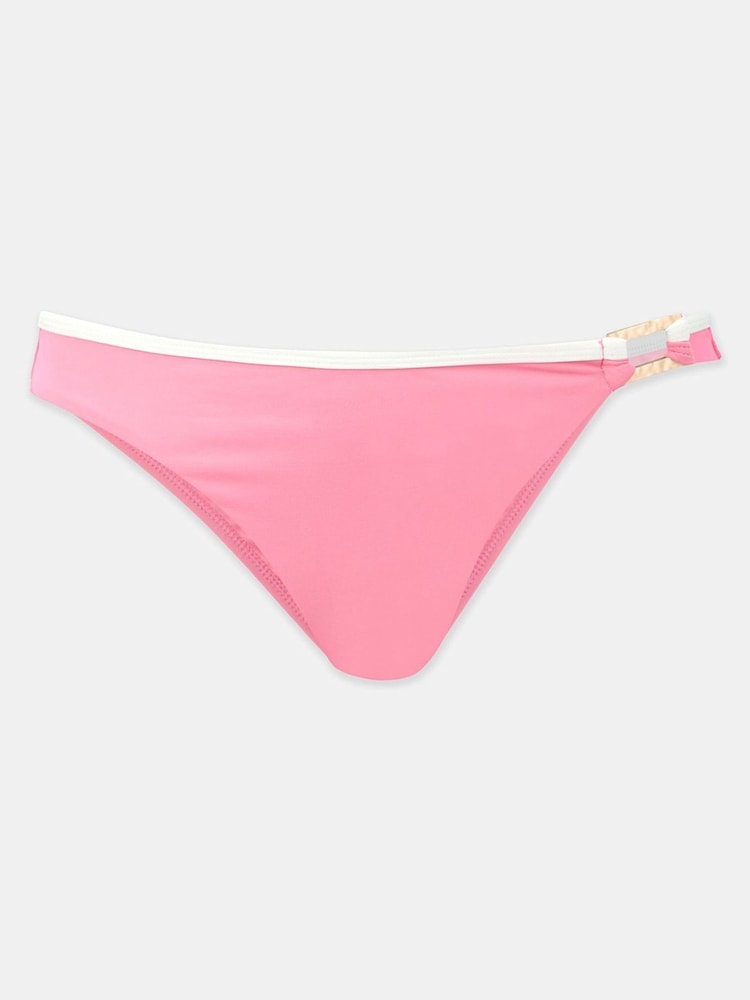 Mint Velvet Pink/White High Leg Hardware Tipped Bikini Briefs - Image 1 of 2 Mint Velvet Pink/White High Leg Hardware Tipped Bikini Briefs - Image 1 of 2