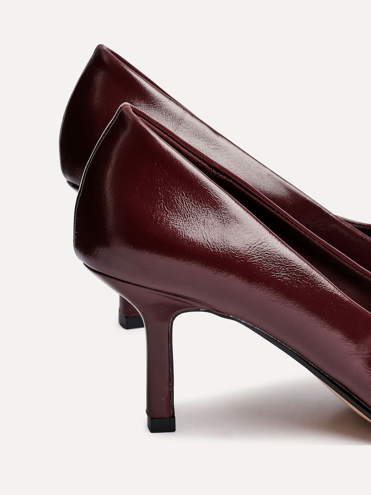 Linzi Burgundy Kat Closed Court Stiletto Heels - Image 5 of 6