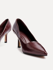 Linzi Burgundy Kat Closed Court Stiletto Heels - Image 6 of 6