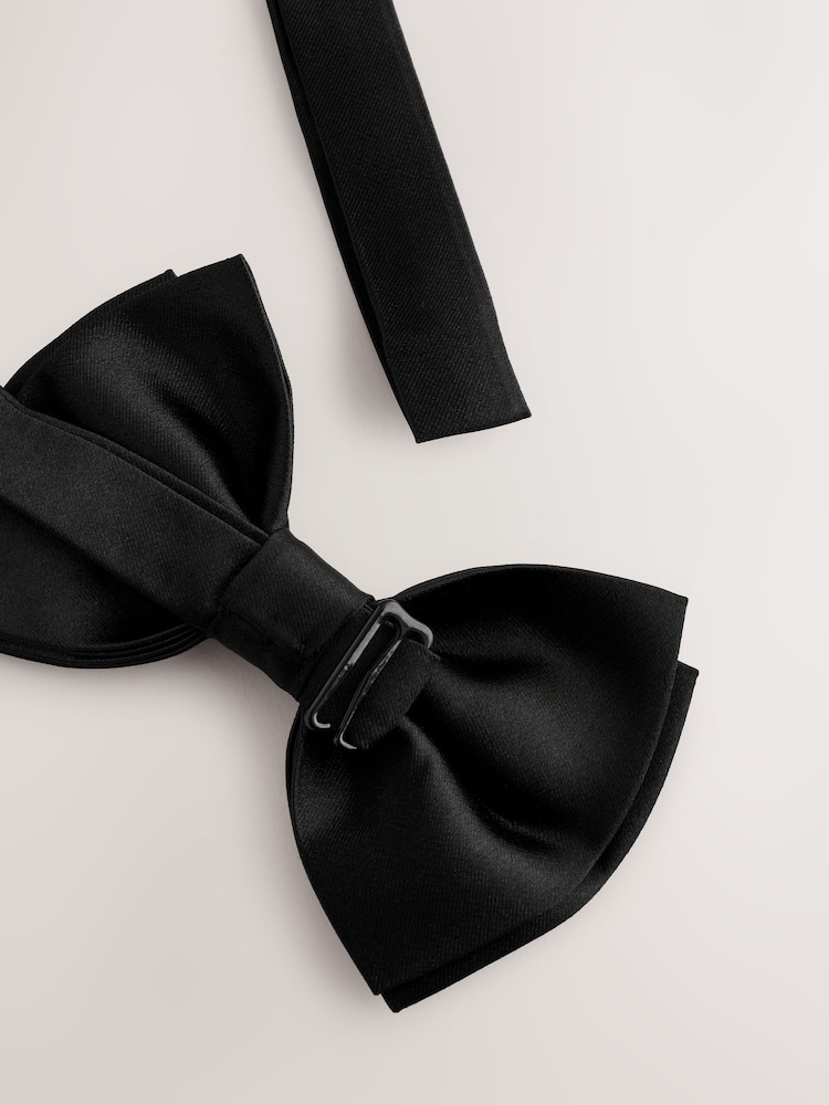 Black Pure Silk Bow Tie - Image 4 of 4