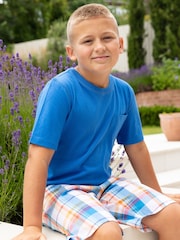 Cyberjammies Blue Knit Top and Checks Shorty Set - Image 1 of 2