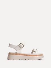 Linzi Nude Stride Flatform Sandals With Gold Detailing - Image 2 of 5