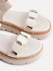 Linzi Nude Stride Flatform Sandals With Gold Detailing - Image 5 of 5