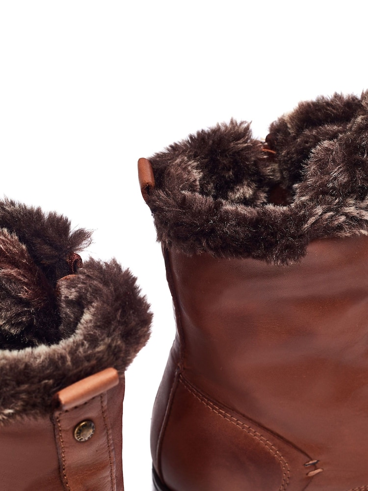 Moda In Pelle ALPINNE FAUX FUR LINED LACE UP LEATHER BOOT - Image 4 of 4