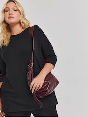 Simply Be Black Soft Touch Side Pocket Tunic - Image 3 of 4