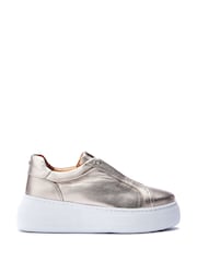 Dorado - Moda in Pelle Aneeba Elasticated Front Chunky Leather Trainers - Imagen 1 de 4