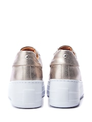 Dorado - Moda in Pelle Aneeba Elasticated Front Chunky Leather Trainers - Imagen 3 de 4