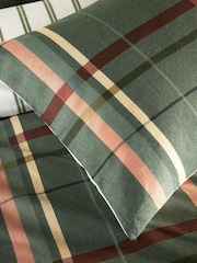 Vantona Green Supersoft Brushed Cotton Plaid Duvet Cover Set - Image 5 of 5