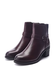 Moda in Pelle Leighton Leather Block Heel Ankle Boots With Strap Detail - Image 2 of 4