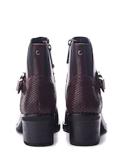 Moda in Pelle Leighton Leather Block Heel Ankle Boots With Strap Detail - Image 3 of 4