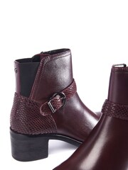 Moda in Pelle Leighton Leather Block Heel Ankle Boots With Strap Detail - Image 4 of 4