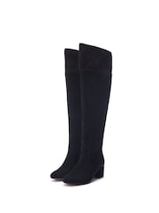 Moda in Pelle Retta Over The Knee Black Boots With Tassle Detail - Image 3 of 4