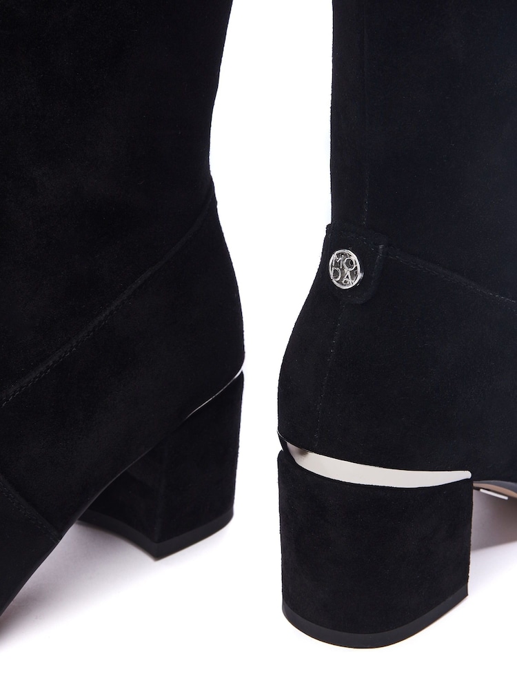 Moda in Pelle Retta Over The Knee Black Boots With Tassle Detail - Image 4 of 4