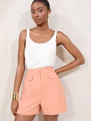 Lipsy Peach Pocket Detail Tailored Shorts - Image 3 of 4
