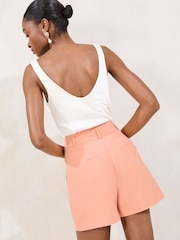 Lipsy Peach Pocket Detail Tailored Shorts - Image 4 of 4
