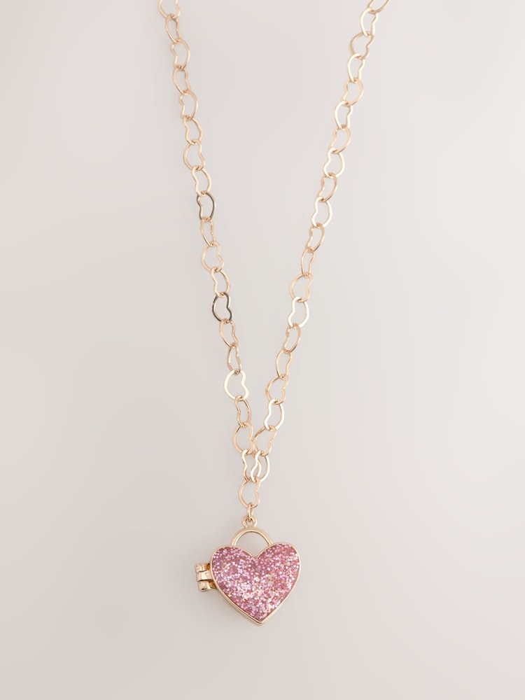 Gold Tone Heart Locket Necklace - Image 1 of 3