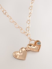 Gold Tone Heart Locket Necklace - Image 2 of 3