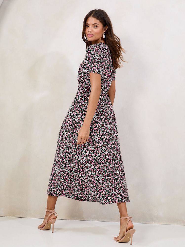 Lipsy Midi-Jerseykleid mit kurzen Ärmeln und Schlüssellochausschnitt - Bild 4 von 4 Lipsy Midi-Jerseykleid mit kurzen Ärmeln und Schlüssellochausschnitt - Bild 4 von 4