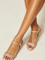 Friends Like These Pink Standard Fit Occasion Strappy Gem Sandals - Image 10 of 16