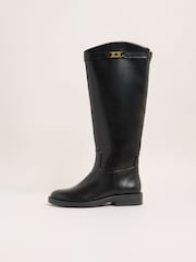Lipsy Flat Long Knee Alto Faux Leather Riding Boots - Imagen 5 de 5