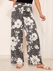 Friends Like These Cream Satin Wide Leg Trousers With Elastic Waist - Image 5 of 5