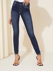 Friends Like These Dark Blue Elasticated Waist Denim Jeggings - Image 1 of 4