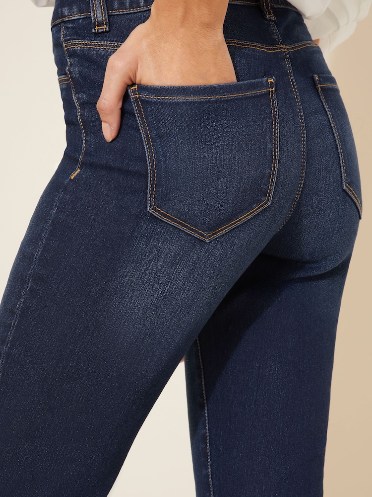 Friends Like These Dark Blue Elasticated Waist Denim Jeggings - Image 4 of 4