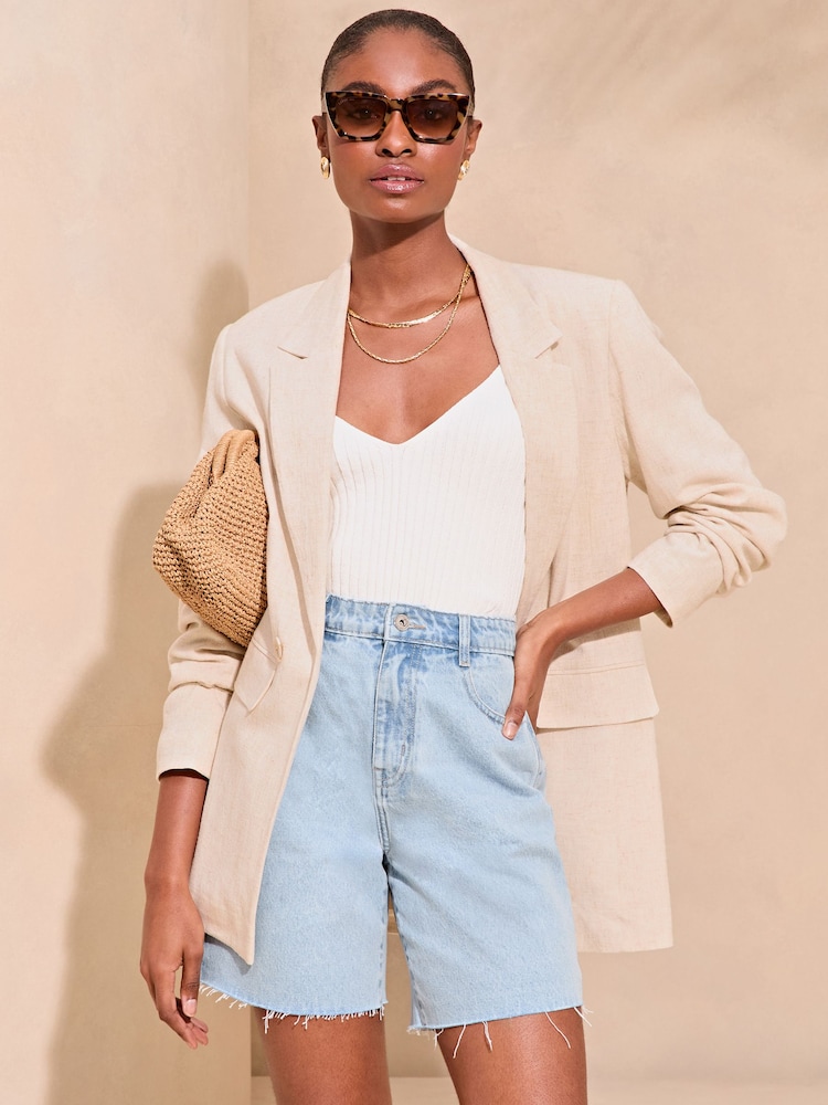 Lipsy Natural Relaxed Blazer - Image 1 of 5