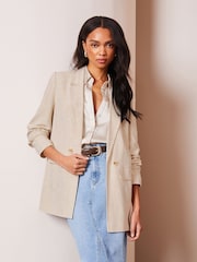 Lipsy Natural Relaxed Blazer - Image 4 of 5