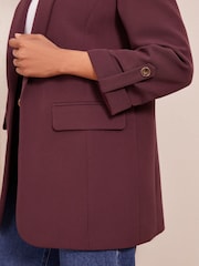 Friends Like These Red Edge to Edge Tailored Sleeve Detail Blazer - Image 3 of 4