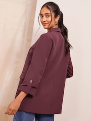 Friends Like These Red Edge to Edge Tailored Sleeve Detail Blazer - Image 4 of 4