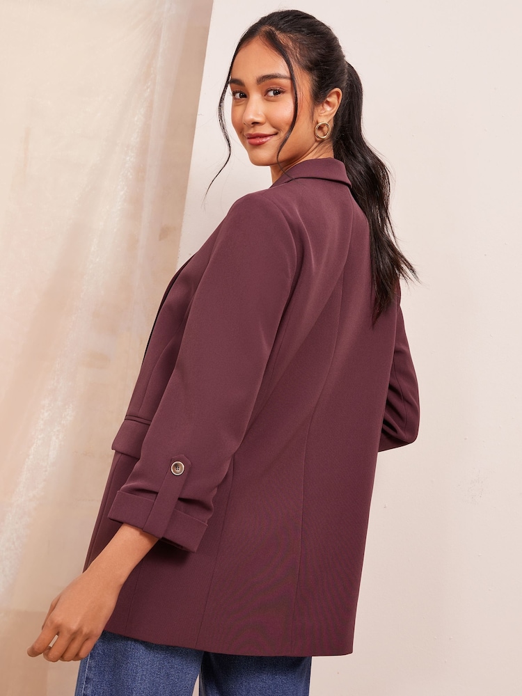 Friends Like These Red Edge to Edge Tailored Sleeve Detail Blazer - Image 4 of 4