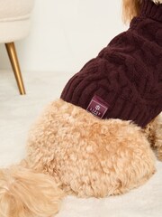 Lipsy Red Super Soft Cable Design Dog Jumper with Wool - Image 3 of 4