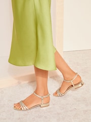 Friends Like These Gold Standard Fit Occasion Strappy Gem Sandals - Image 3 of 4