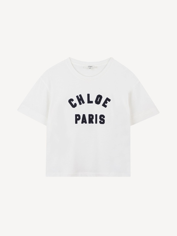 Chloé Paris Logo Short Sleeve T-Shirt - Image 1 of 2 Chloé Paris Logo Short Sleeve T-Shirt - Image 1 of 2
