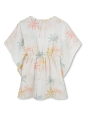 Chloé Cream Palm Tree Print Kaftan Dress - Image 2 of 4